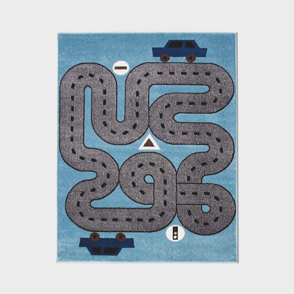 现代儿童地毯-蓝色公路