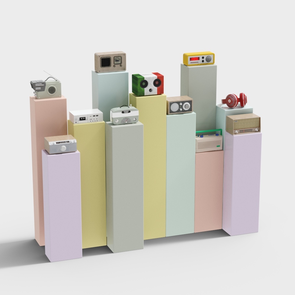 现代音响饰品组合3D模型