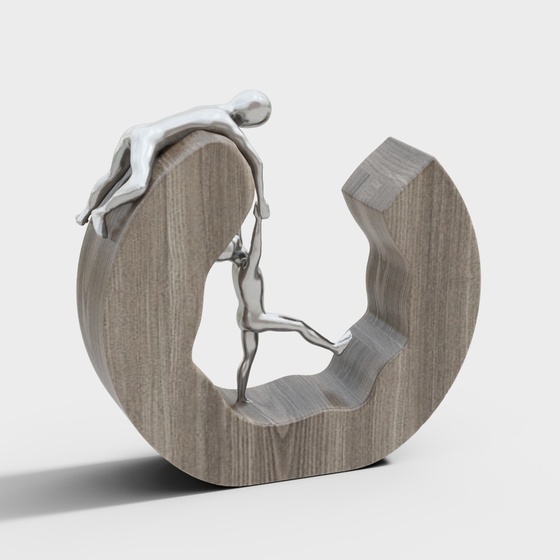 Elegant Earth Color Ornaments 3D Model for Home Styling