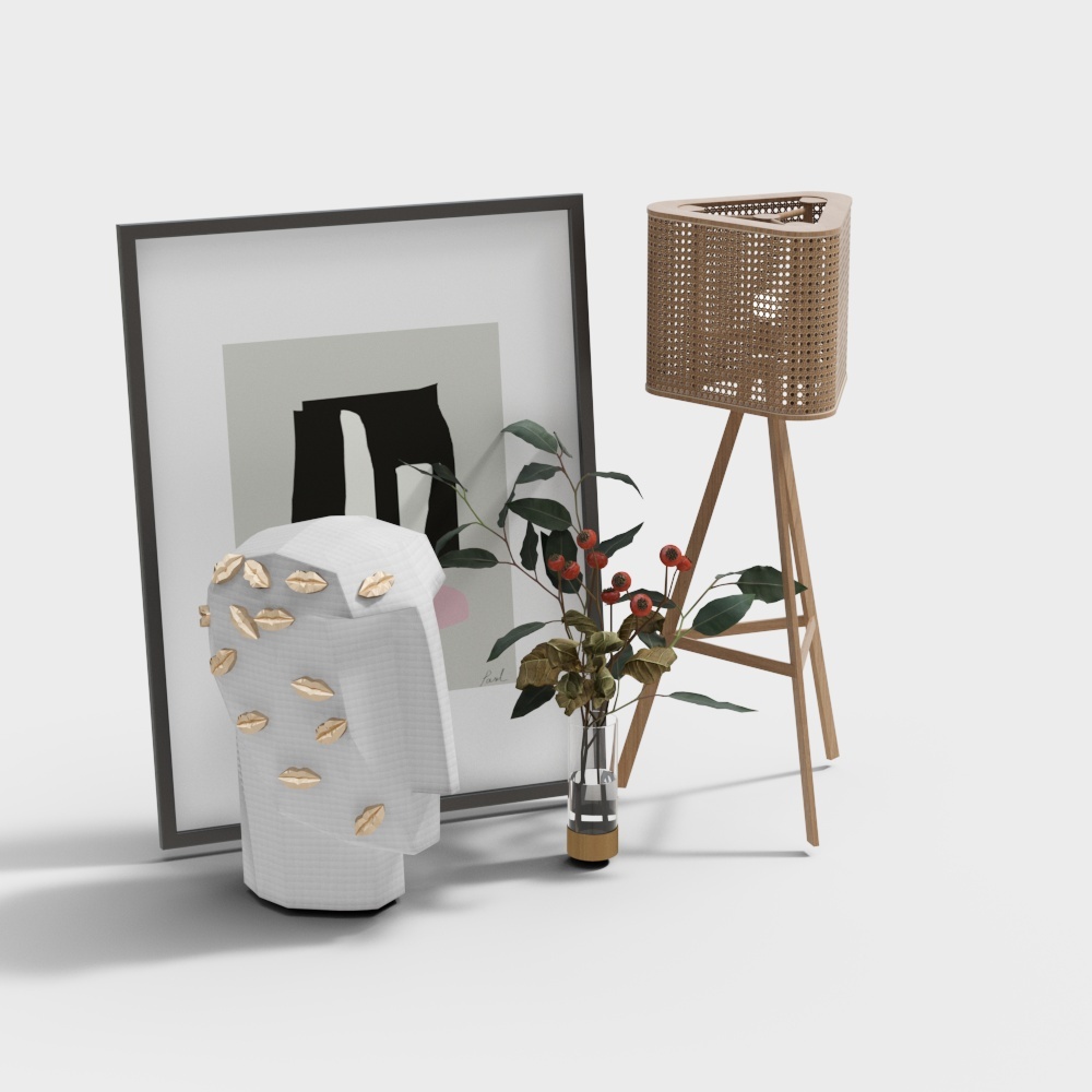现代饰品摆件组合-落地灯组合3D模型