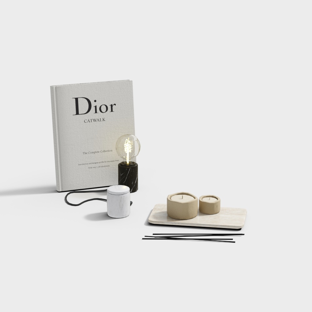Zara Home 现代饰品摆件组合-蜡烛3D模型
