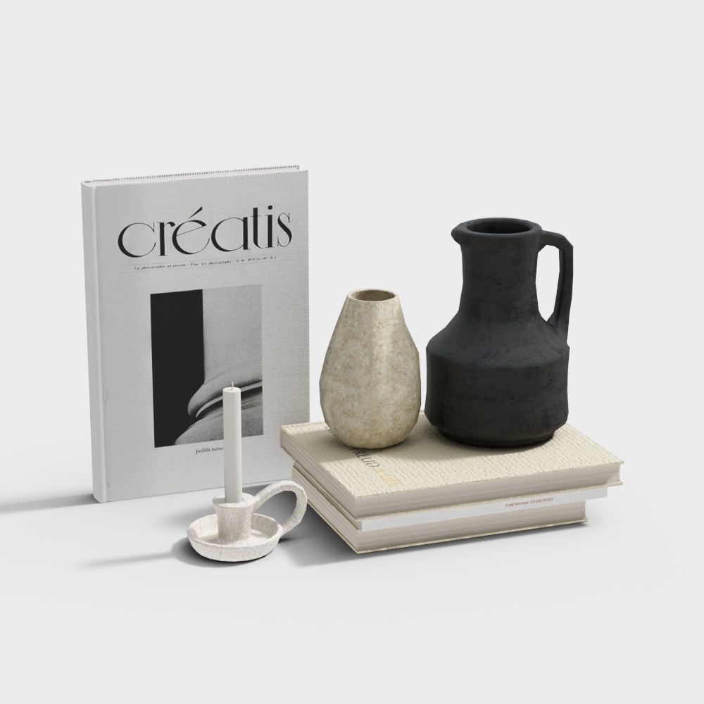 Zara Home 现代饰品摆件组合-陶瓷瓶3D模型