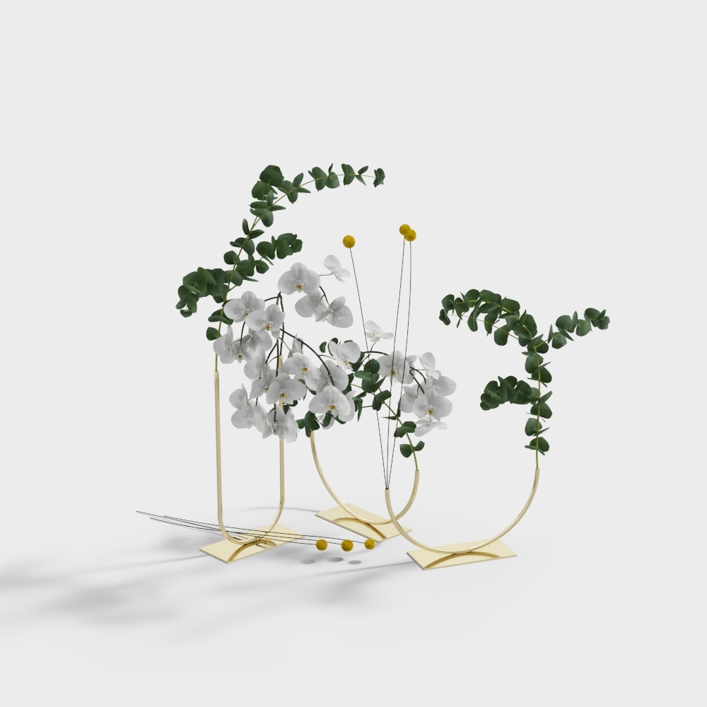 现代植物插花3D模型