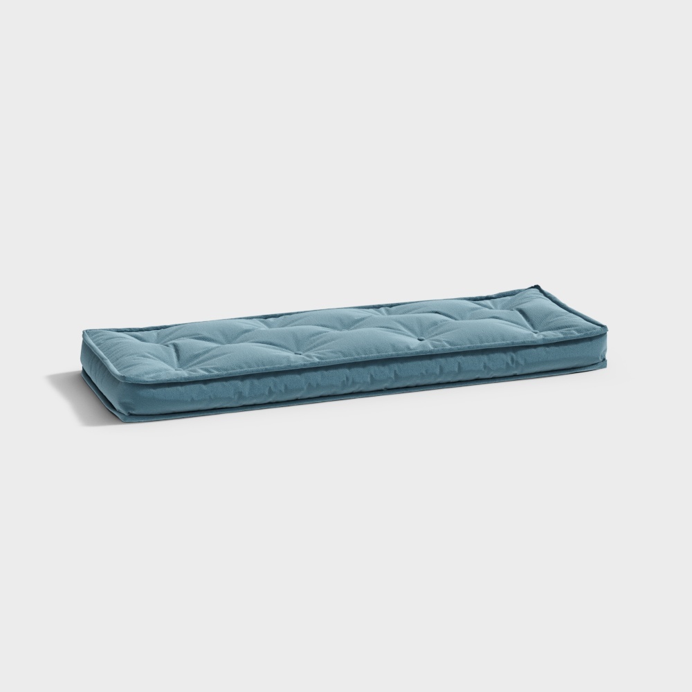北欧坐垫沙发抱枕组合-蓝色大坐垫3D模型