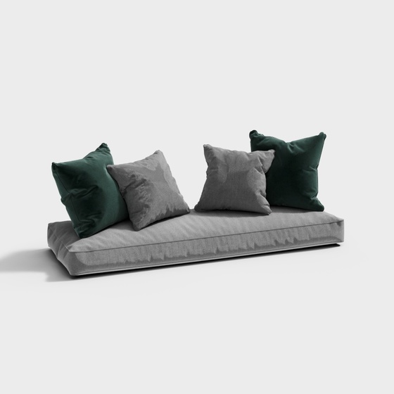 Modern Set Cushion,Ottomans & Pouffes,Green