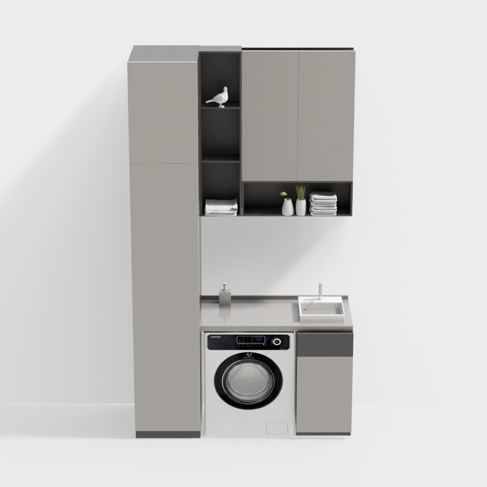 现代阳台柜-单洗衣机