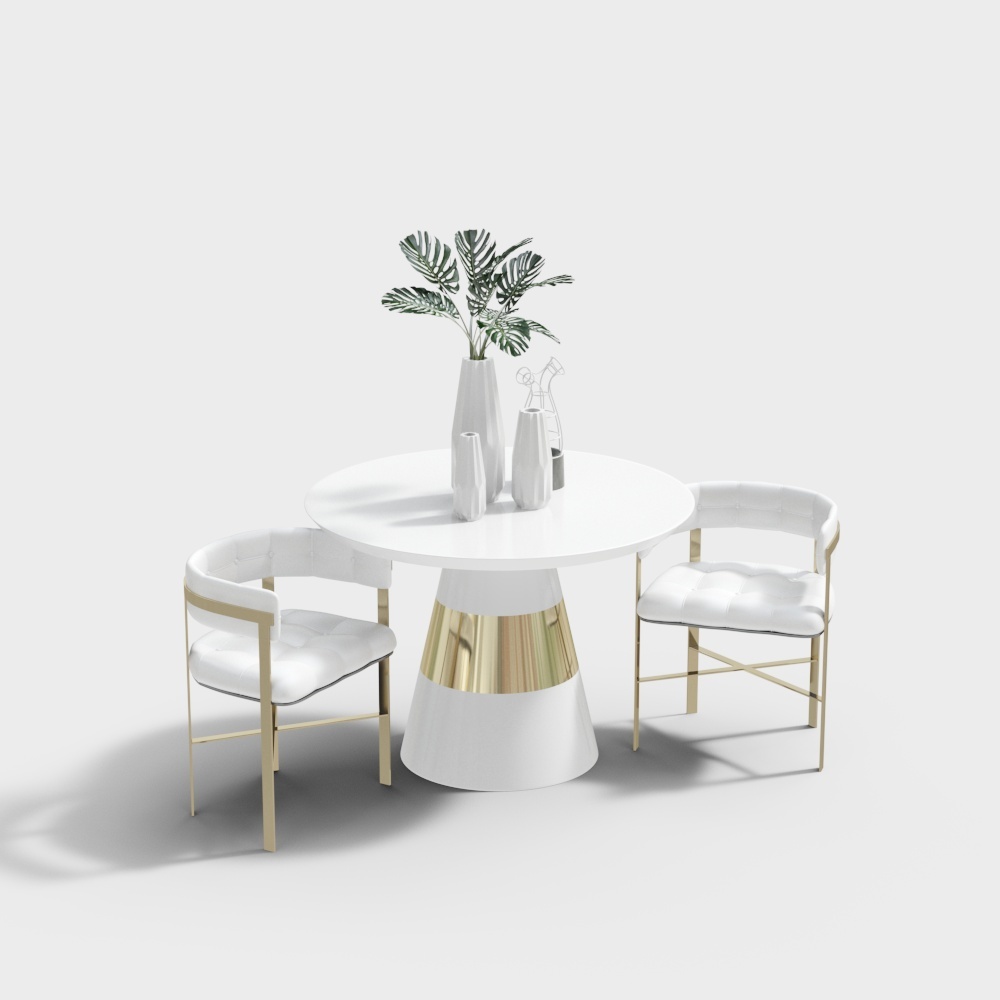 轻奢休闲桌椅组合3D模型