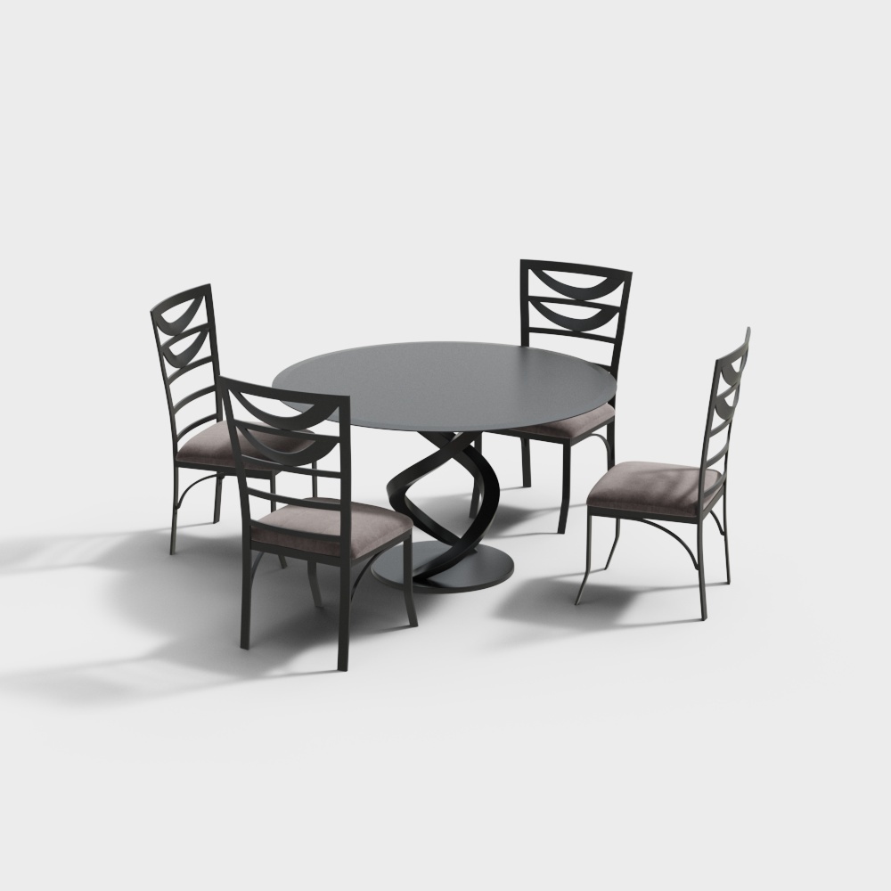 现代户外休闲桌椅3D模型