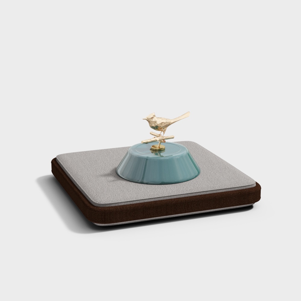 日式蒲团坐垫-小鸟3D模型