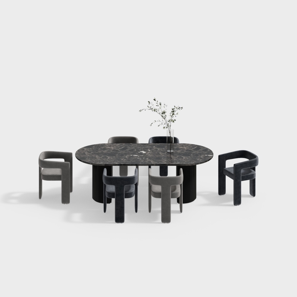 现代餐桌椅-方餐桌椅组合