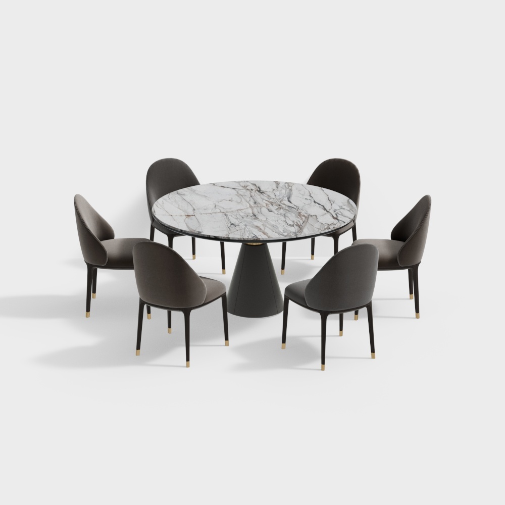 现代轻奢餐厅-餐桌椅组合