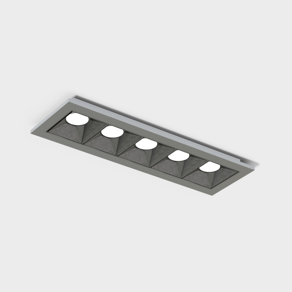 5头线条灯黑3D模型