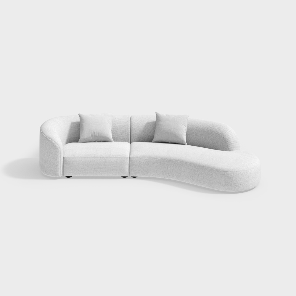 LP-S-0240多人位弧形沙发3D模型