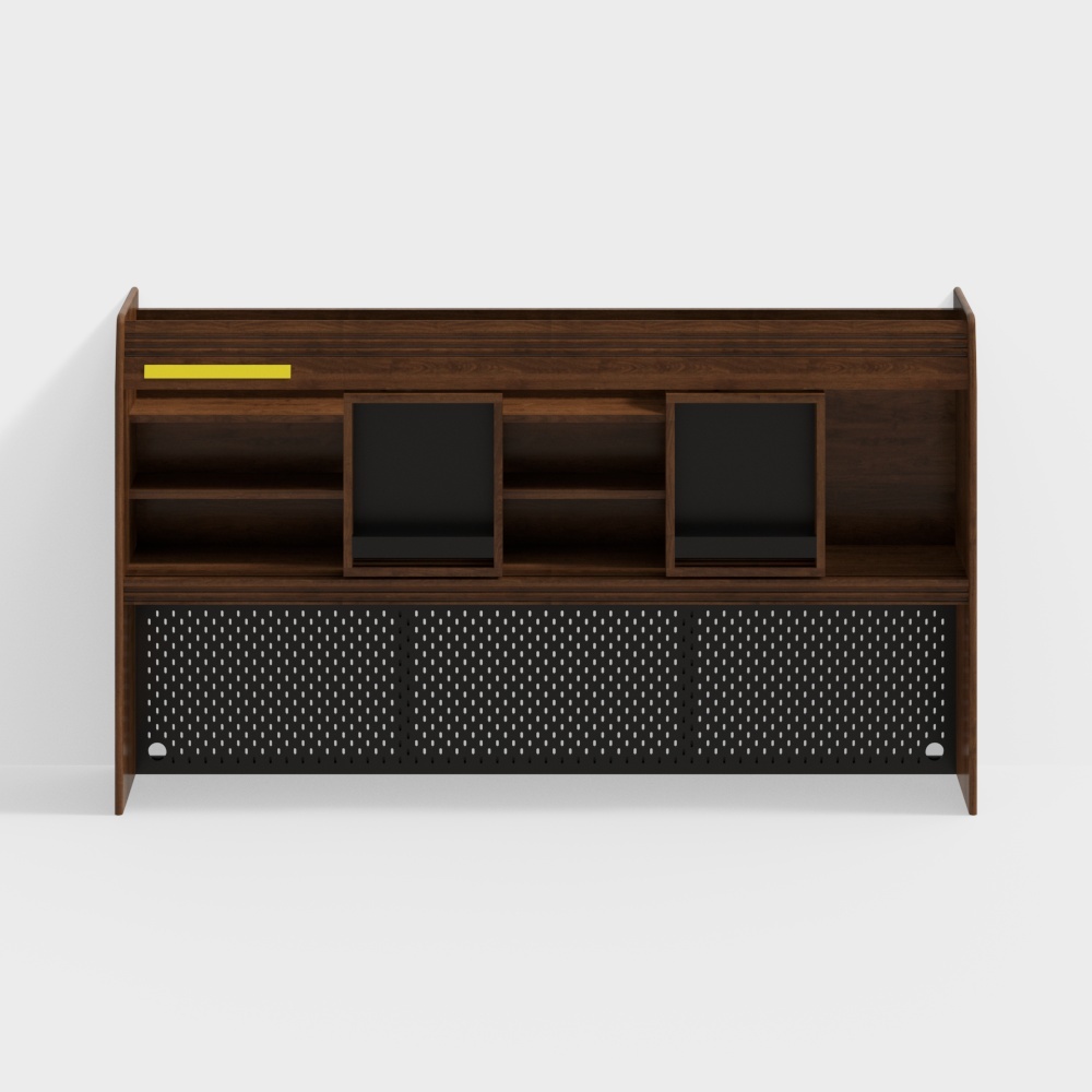 凡屋家具-花园餐边柜上柜-2.1M黑胡桃款3D模型