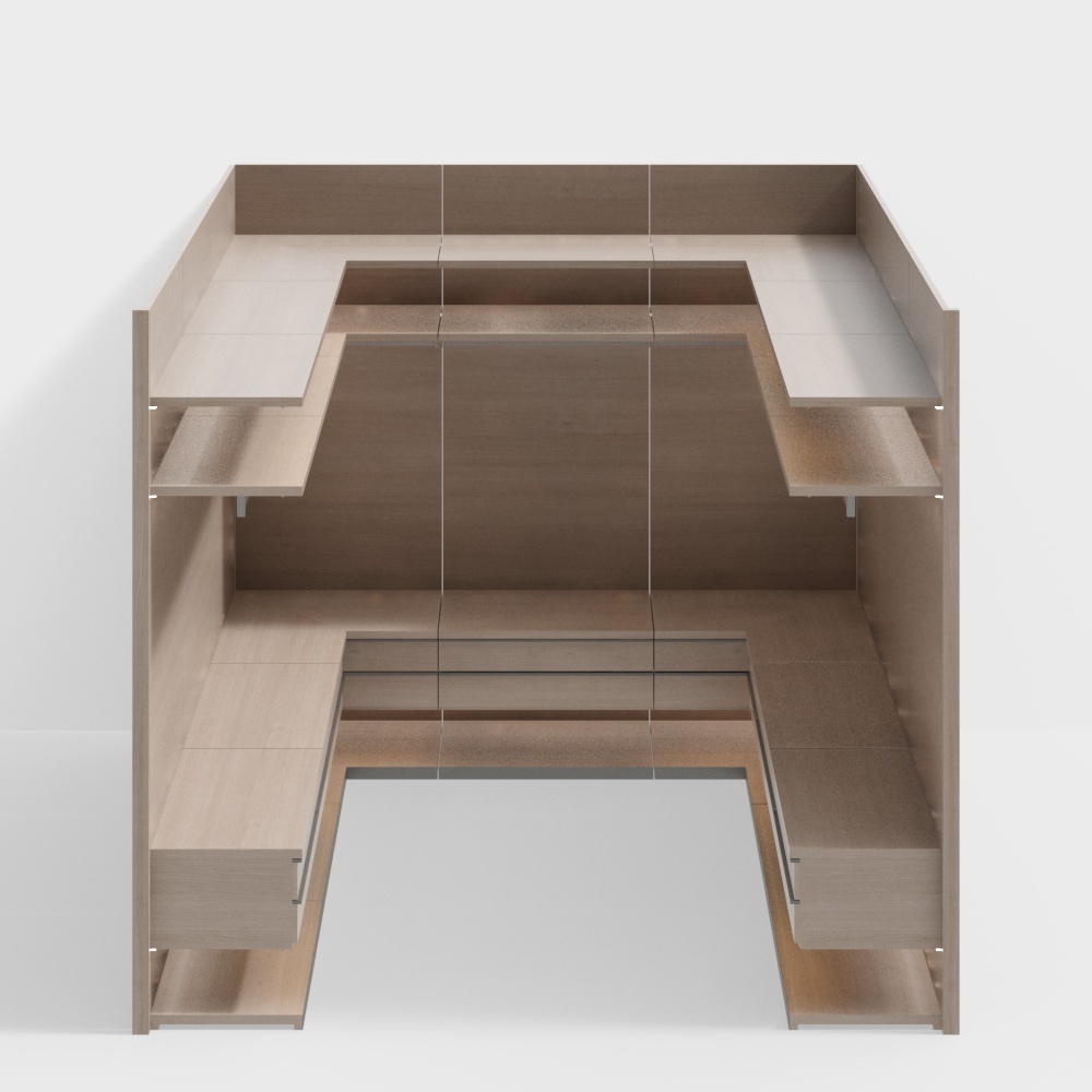 Masasanty/玛萨圣帝-现代敞开式衣帽间衣柜1 【展厅】3D模型