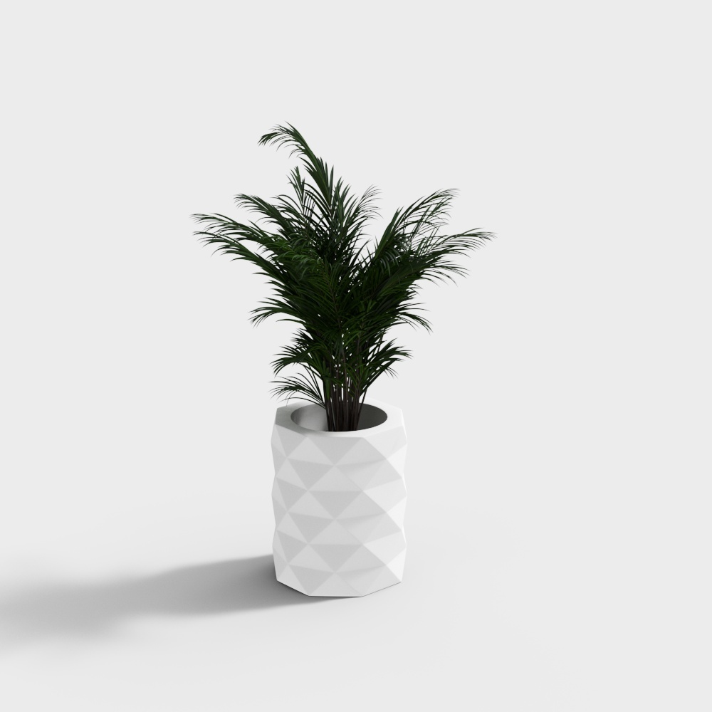 玻璃钢白色圆柱切面花盆