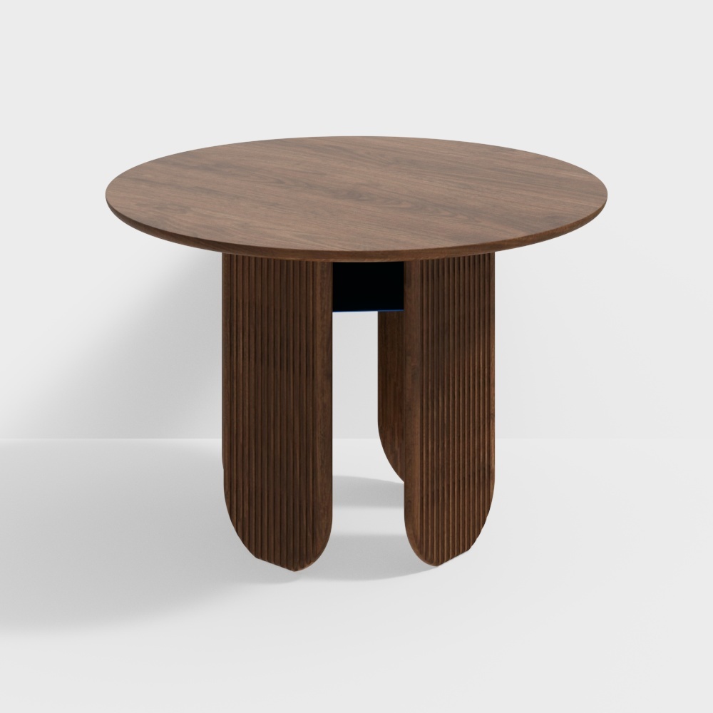凡屋家具-仙贝圆桌-黑胡桃1.1m