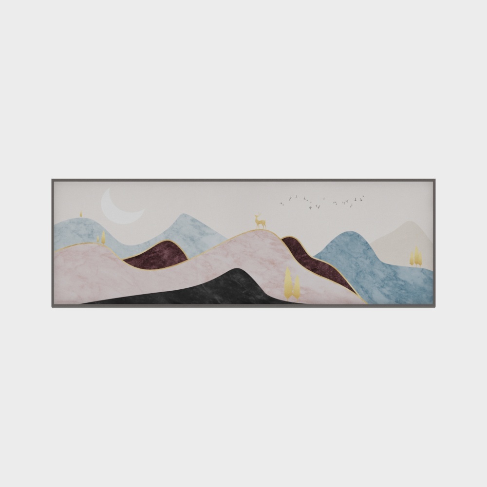 龙匠饰家-新中式轻奢床头装饰画-卧室装饰画