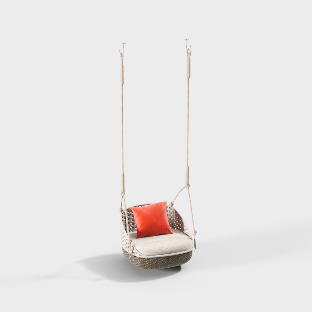 现代吊椅休闲阳台3D模型