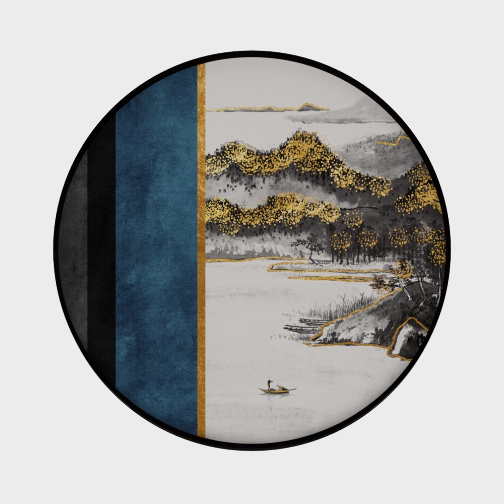 龙匠饰家-新中式风格-圆形装饰画3D模型