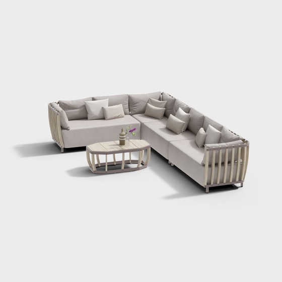 Modern Outdoor Sofa,White