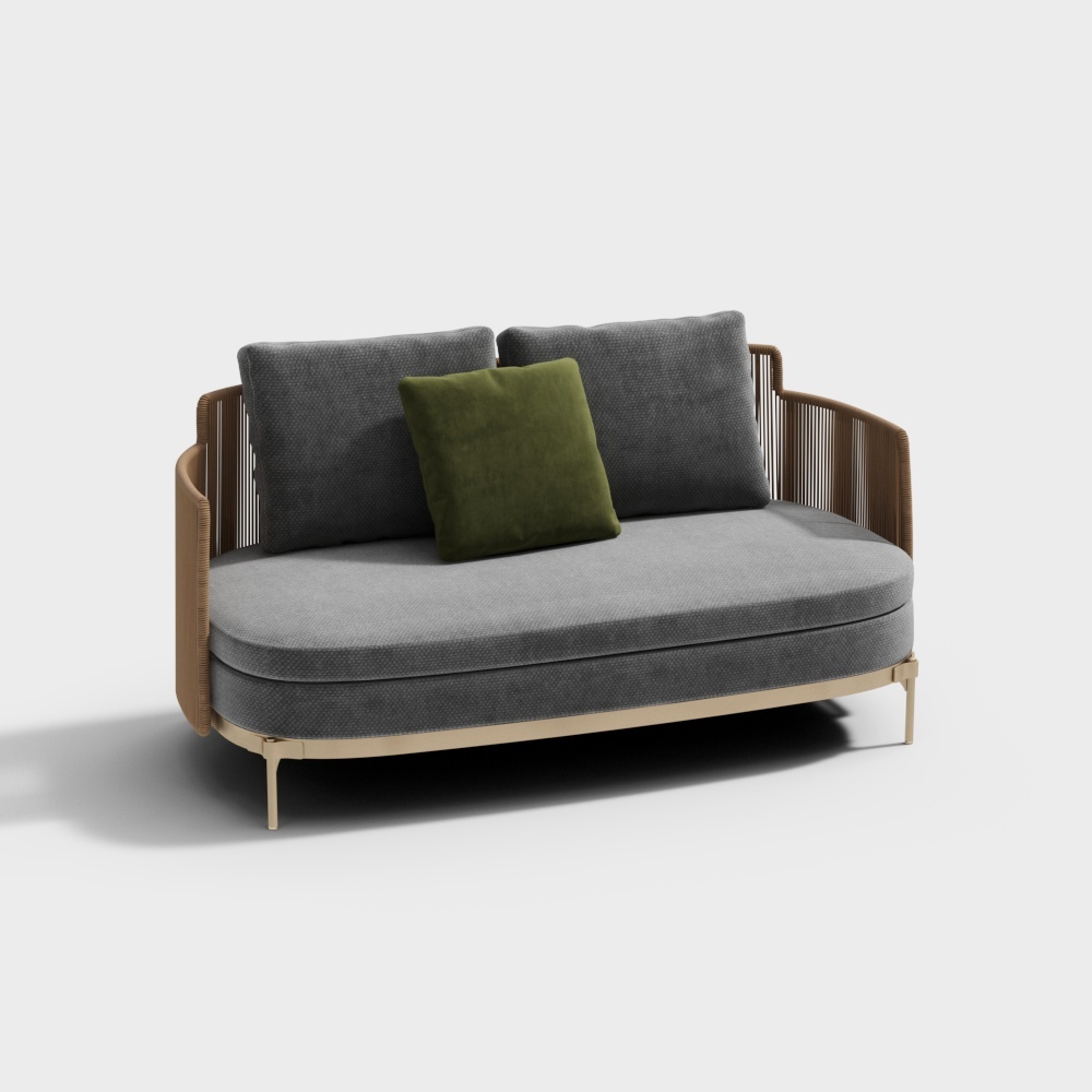 现代休闲户外沙发双人3D模型