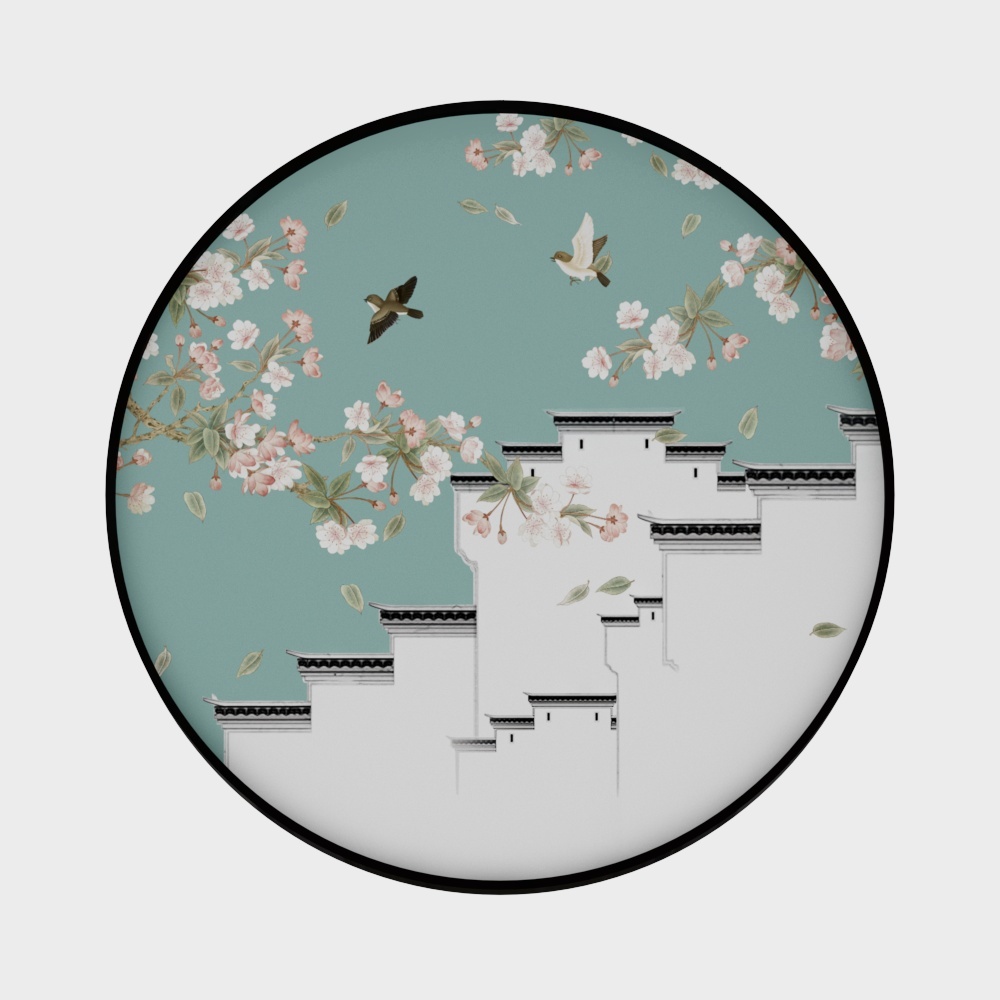 龙匠饰家-新中式风格-圆形装饰画