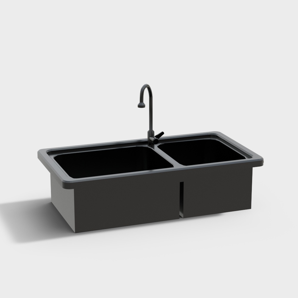 现代不锈钢水槽洗菜池槽3D模型