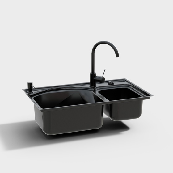 Modern stainless steel sink vegetable sink left round