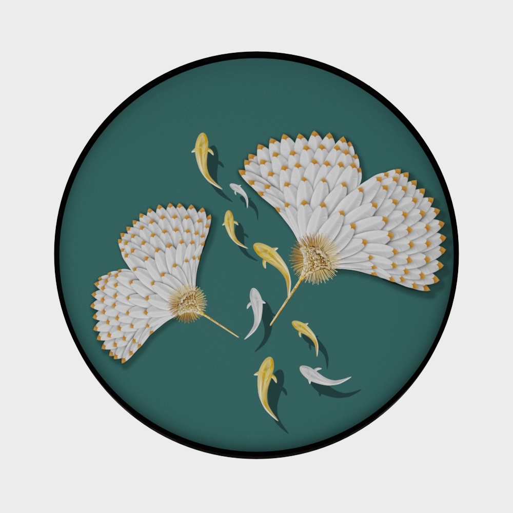 龙匠饰家-新中式风格-圆形装饰画