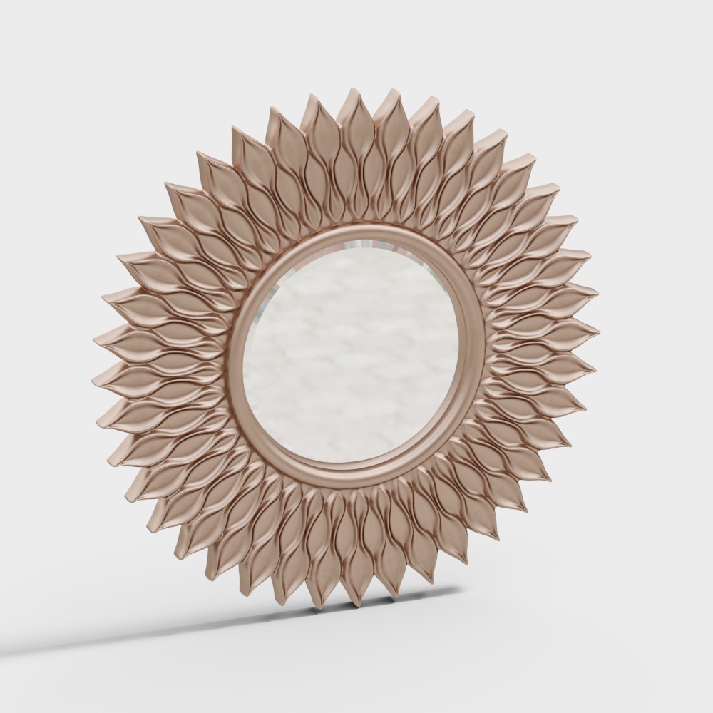 欧式金属装饰镜子对称3D模型