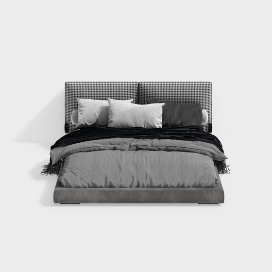 American Modern Twin Beds,Twin Beds,Gray,King 1.9m,1.8 m