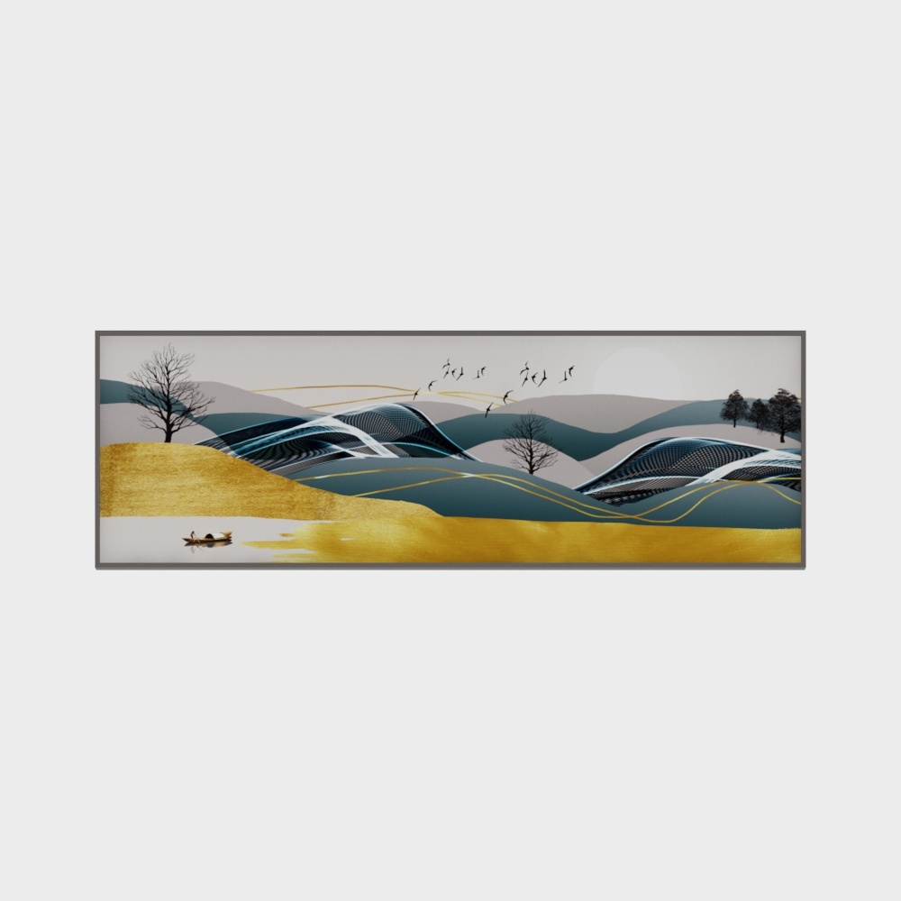 龙匠饰家-新中式装饰画-卧室装饰画3D模型