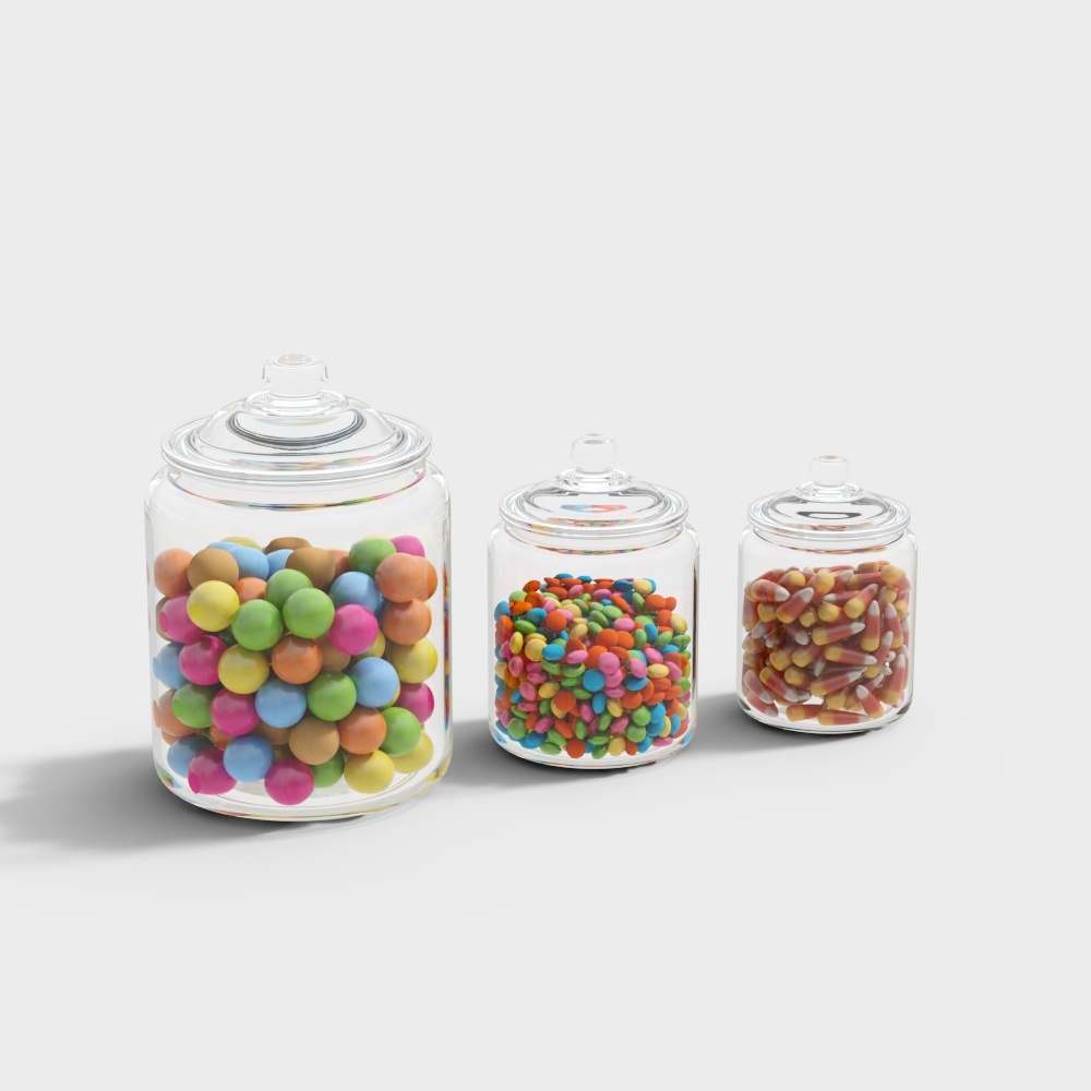 现代玻璃罐糖3D模型