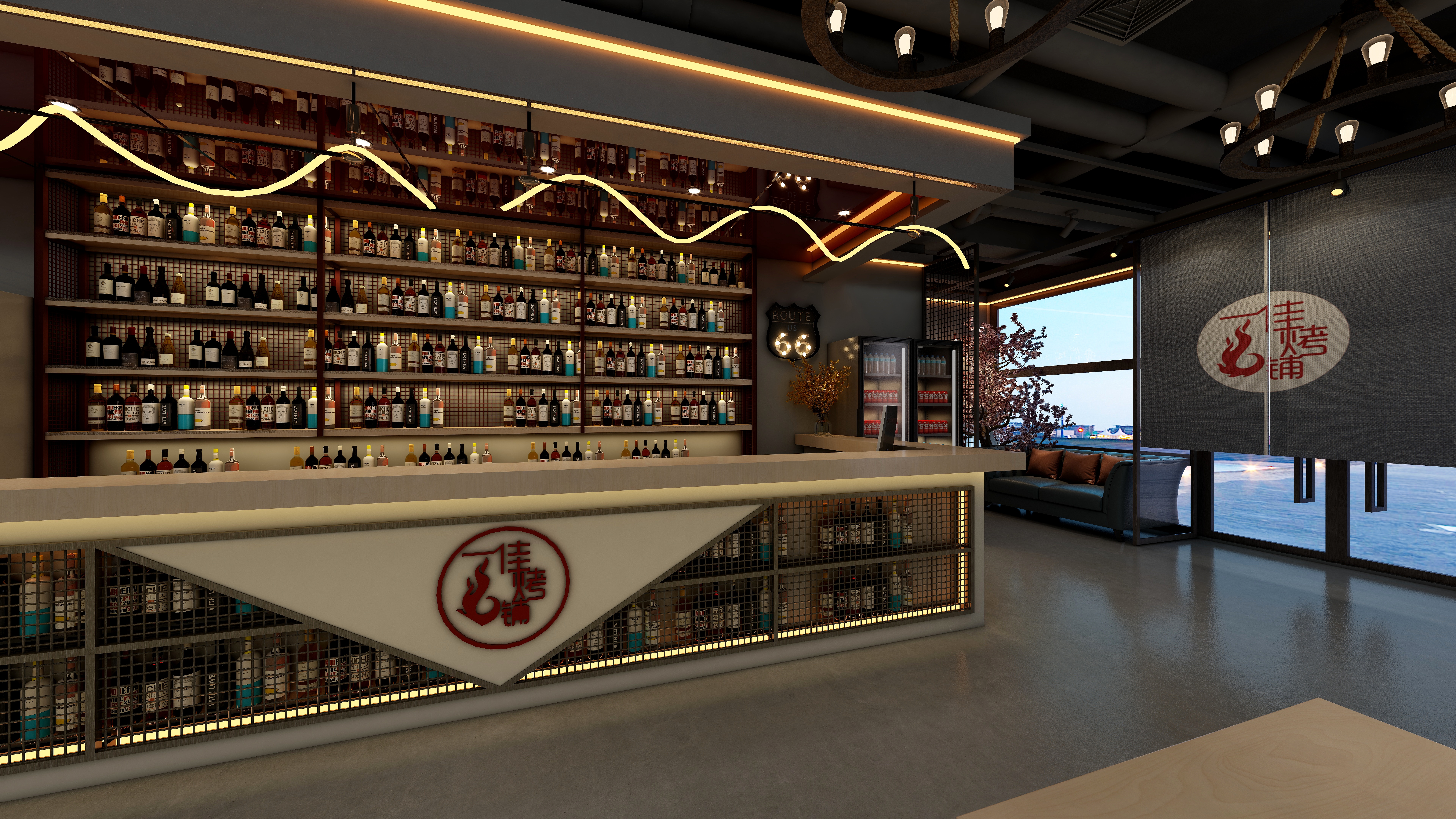 新疆空间大师室内设计工作室-烧烤店-副本-装修设计方案