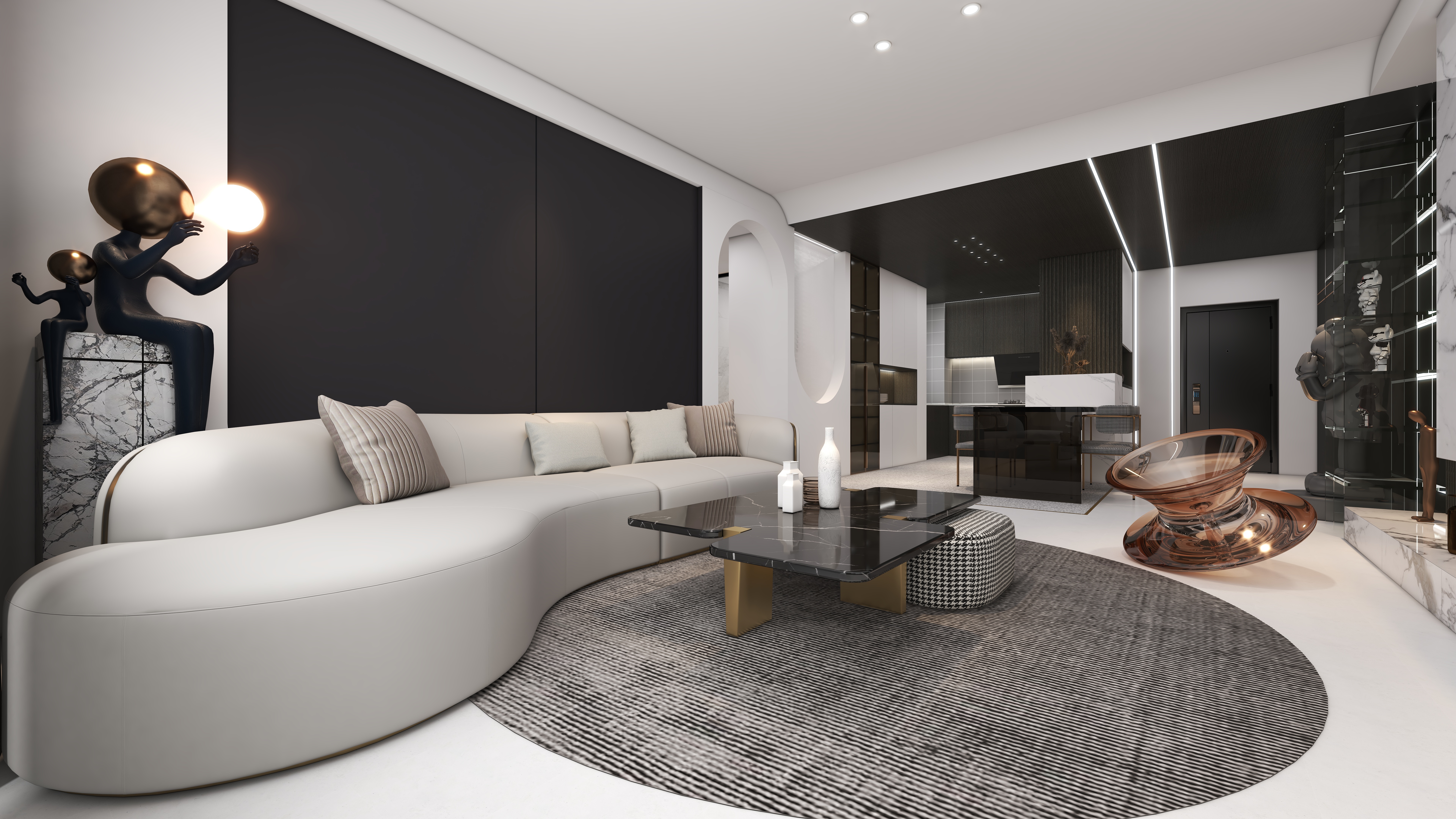 一只有梦想的设计狮-136平现代《黑骑士》-装修设计方案