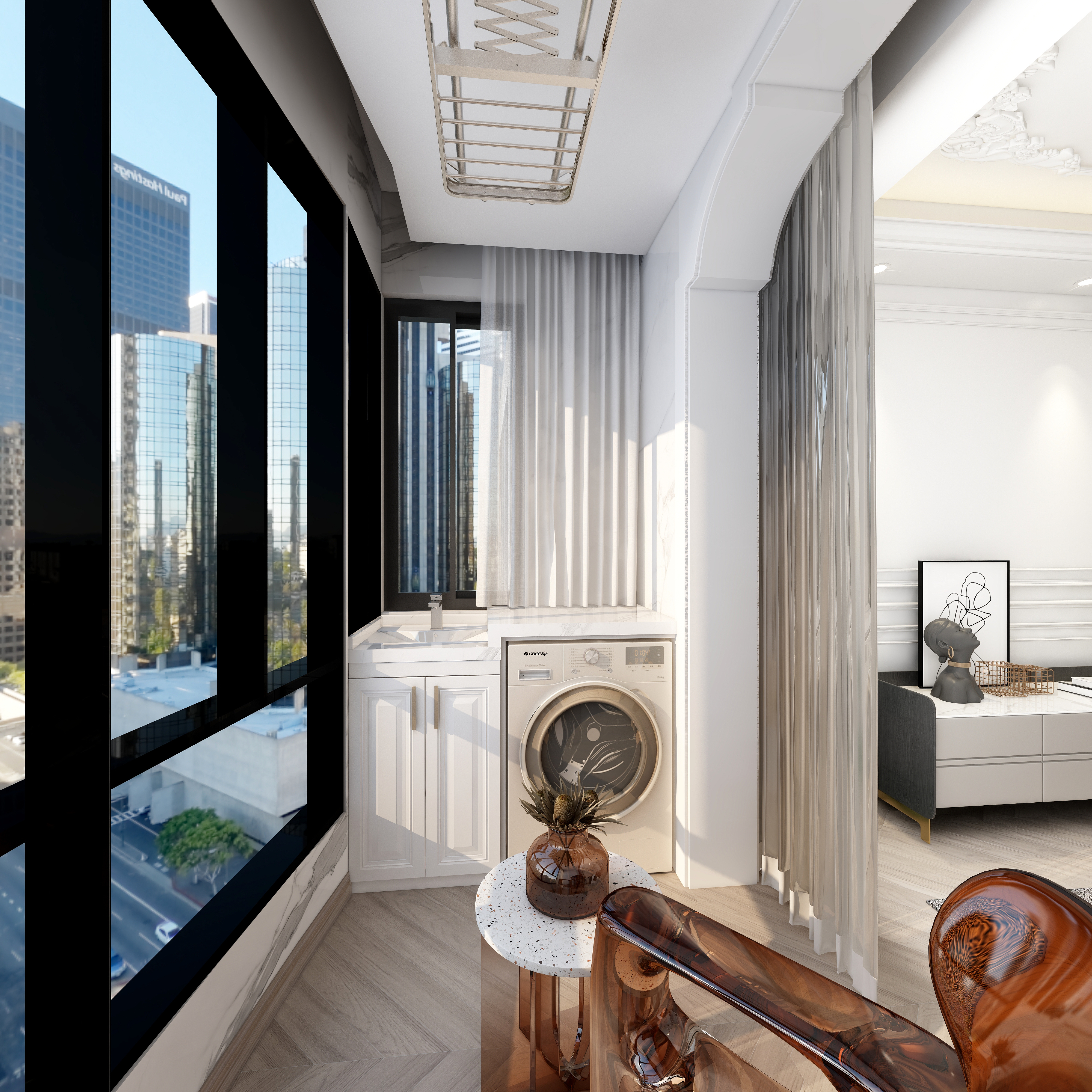 欧意诺qcFyU-【爱家亚洲花园】意式轻奢一层阳台装修效果图第3张