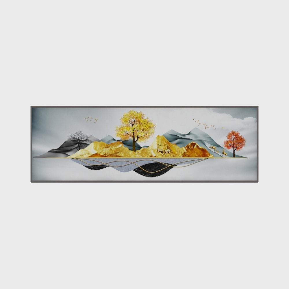 龙匠饰家-新中式轻奢风装饰画-卧室装饰画