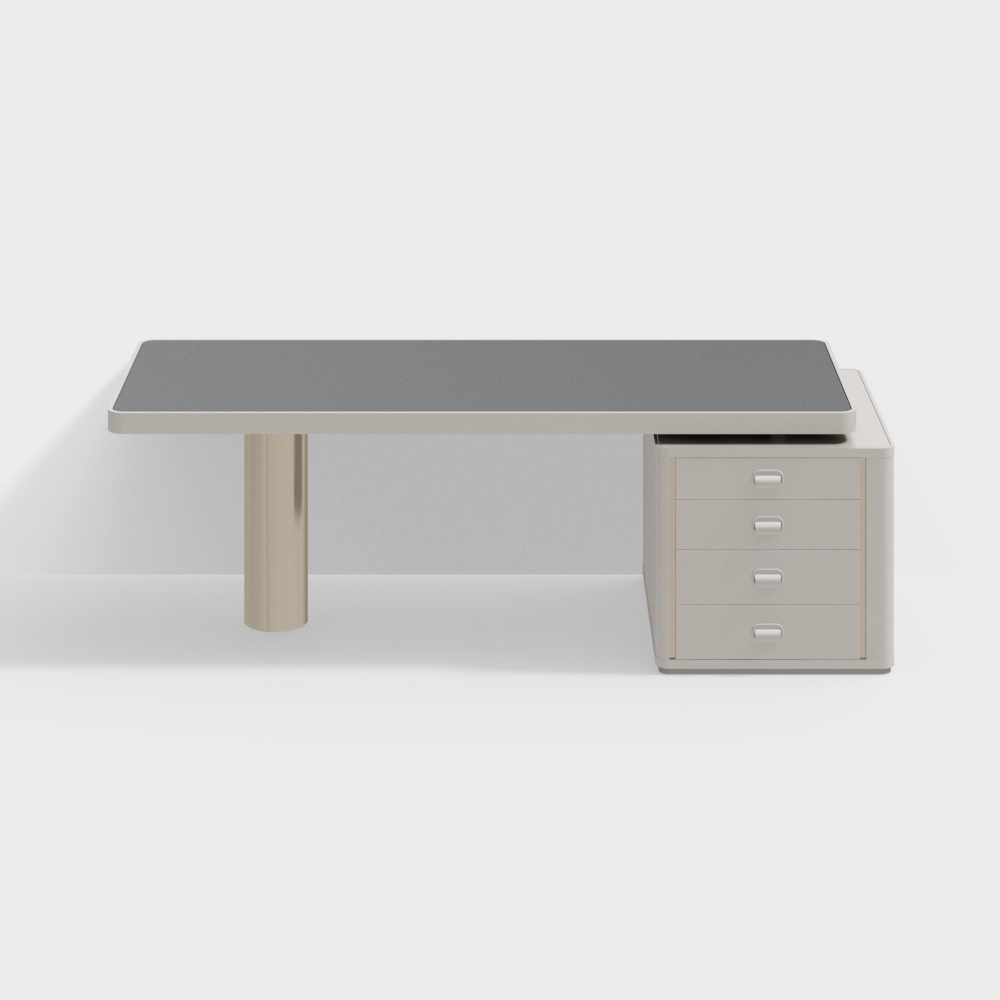 现代简约轻奢书桌文件柜3D模型