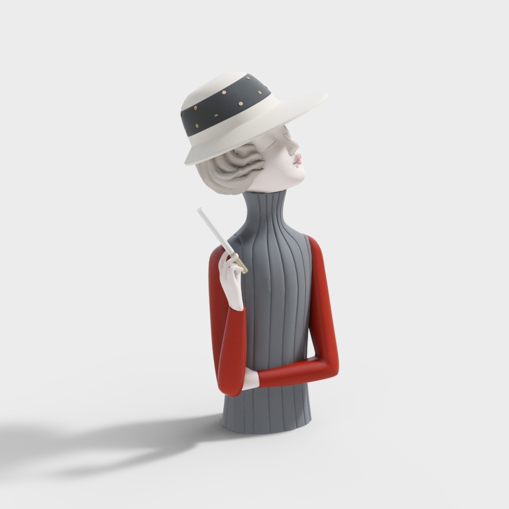 现代摩登女士摆件-13D模型