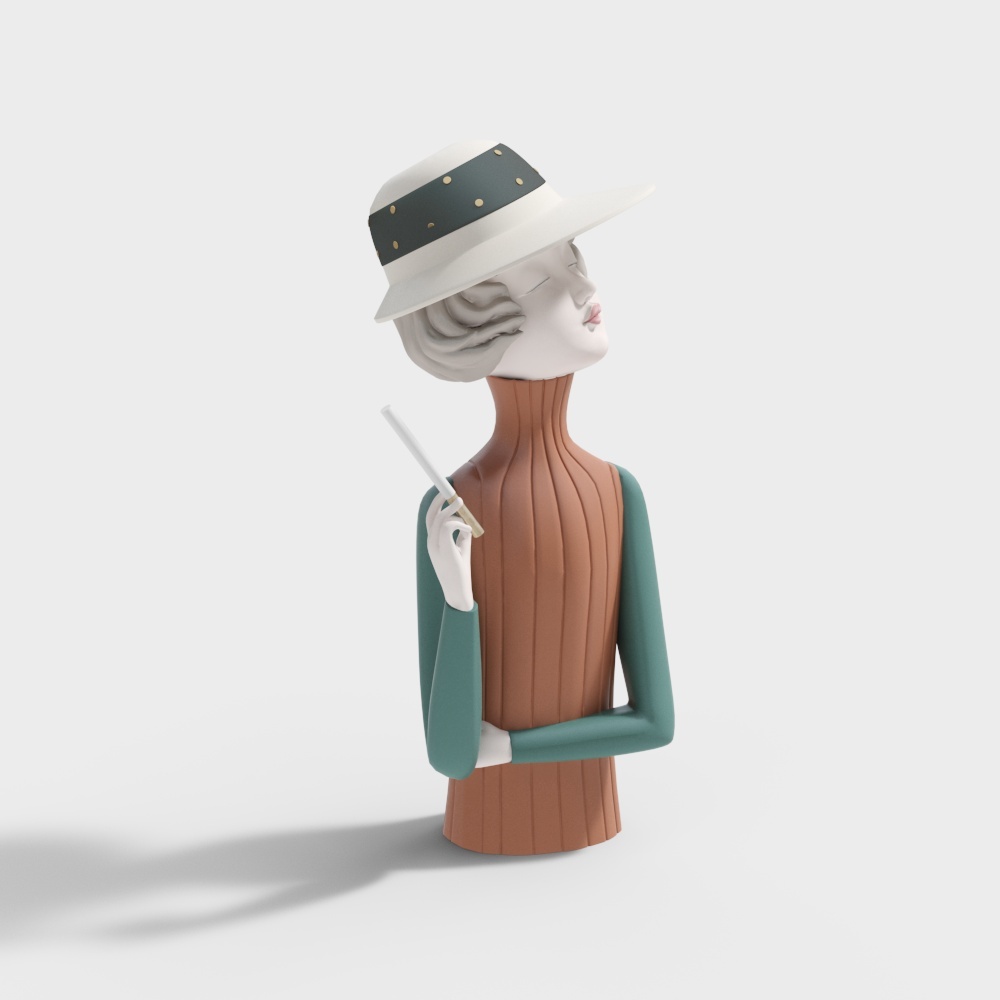 现代摩登女士摆件-23D模型