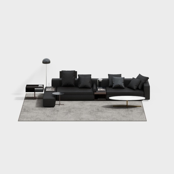 Modern Art Moderne Seats & Sofas,Sectional Sofas,Black