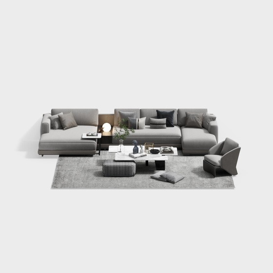 Luxury Hollywood English Countryside Chic Modern Sectional Sofas,Seats & Sofas,Gray