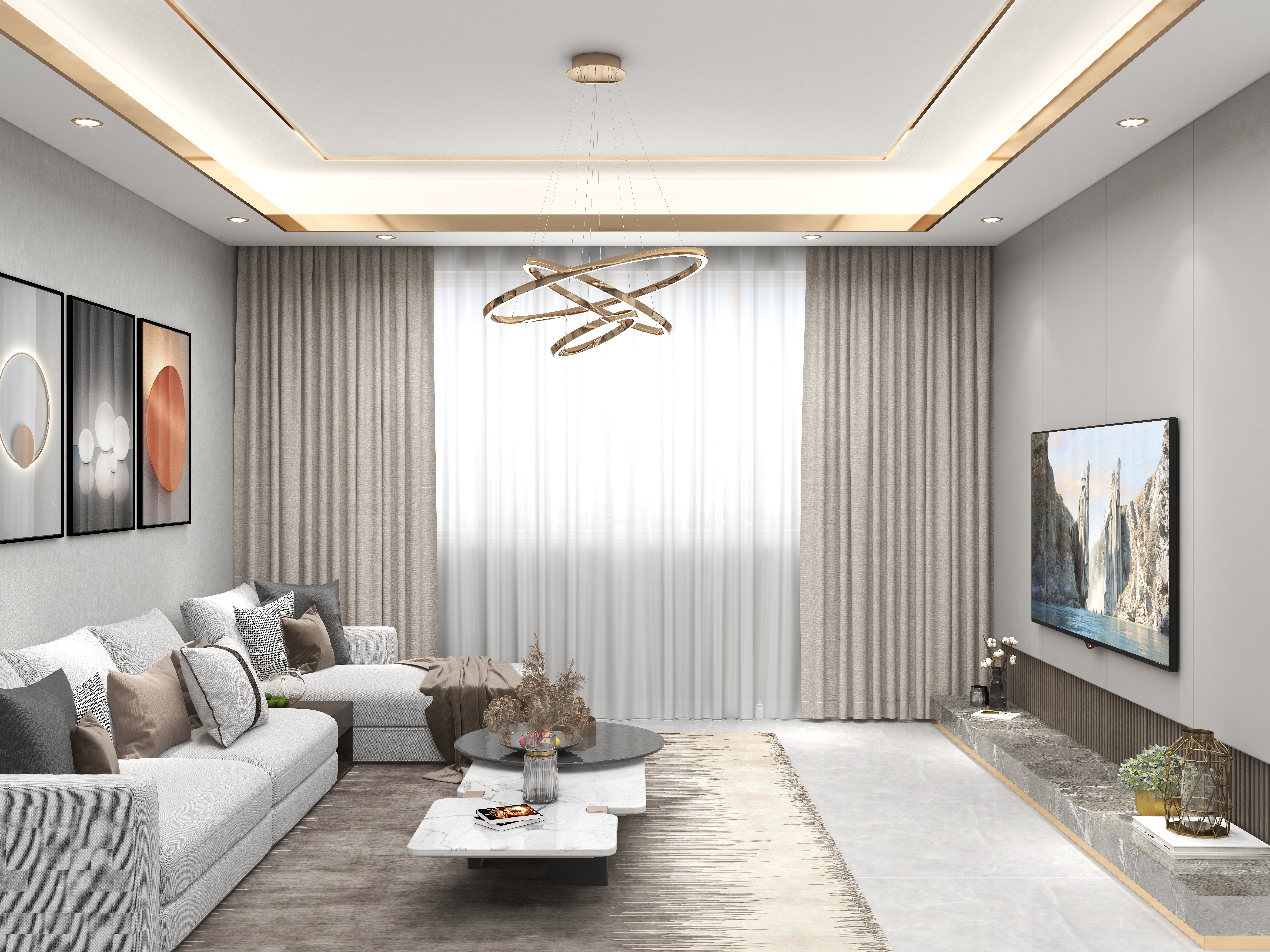 壹诺设计工作室-现代轻奢装修效果图