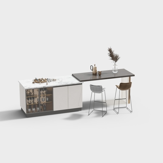 Modern kitchen Island,Gray