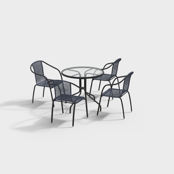 Farmhouse Outdoor Dining Table & Chairs,Black