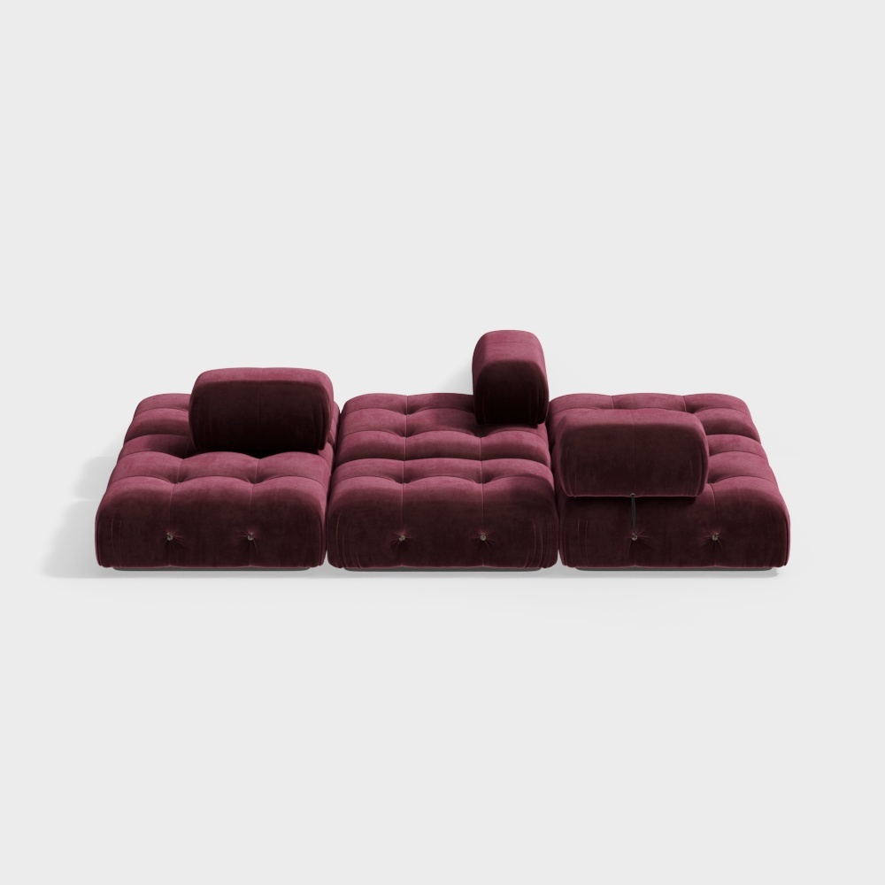 现代红色沙发组合