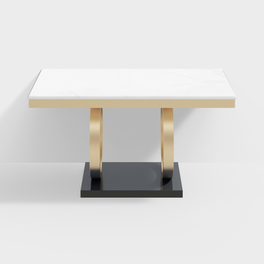 1.4m大理石金属餐桌-BSGF092-光之屋3D模型
