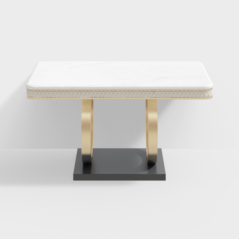 1.4m大理石金属包皮餐桌-BSGF512-光之屋3D模型
