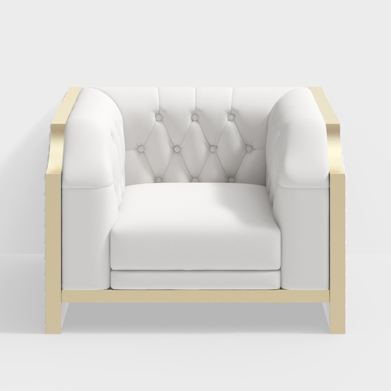 Neoclassic Modern Luxury Single Sofa,Single Sofa,Seats & Sofas,White